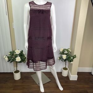 Madewell Sz 0 Dushkeer Dress Burgundy Embroidery Party